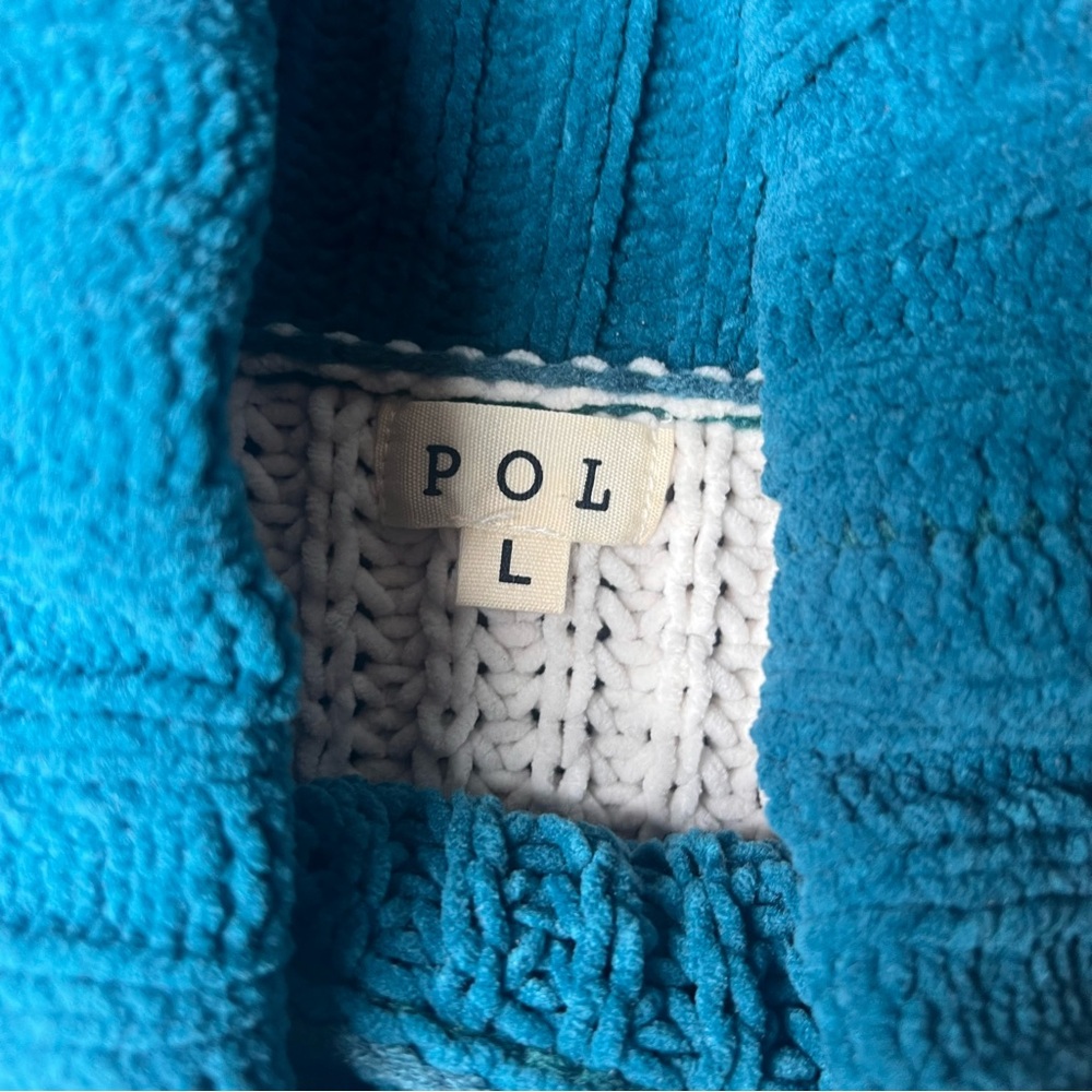 Boutique oversized super soft chunky knit color block turtleneck sweater large - Picture 4 of 7
